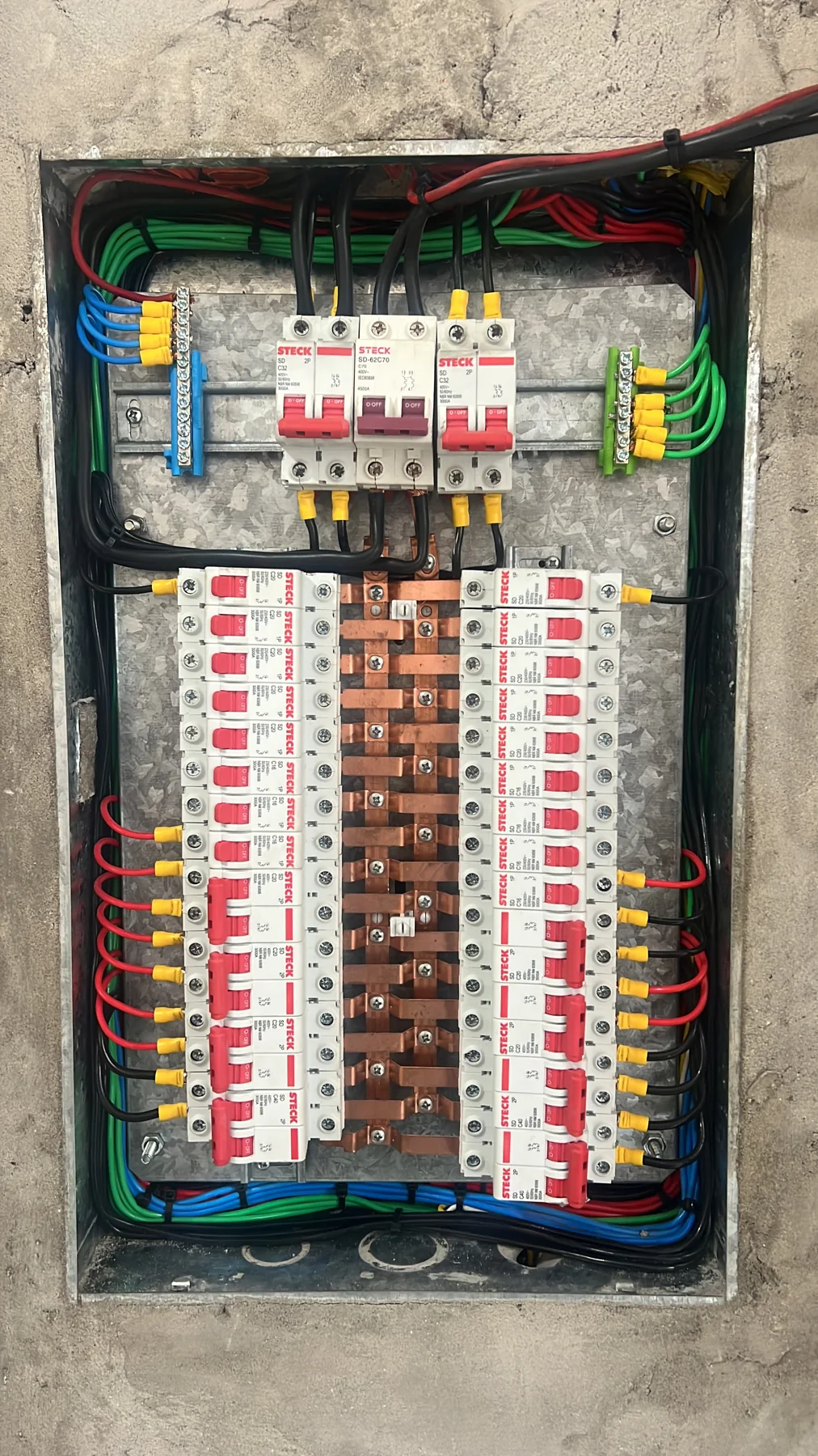 Quadro elétrico após a adequação e reorganização